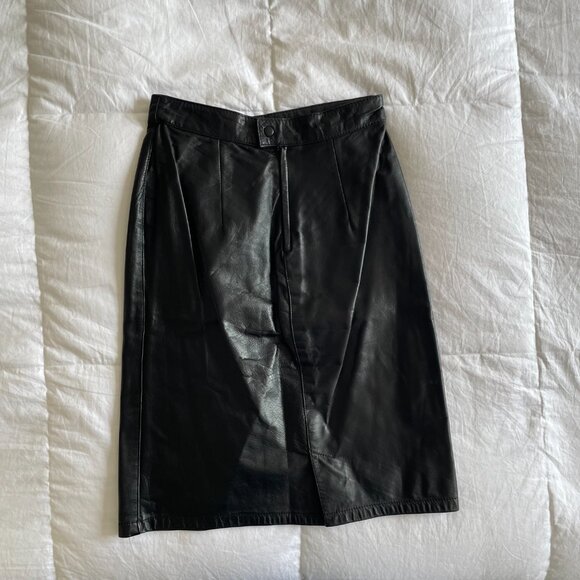 Vintage PELLE New York Leather Skirt (sz 5/6) - Picture 4 of 6